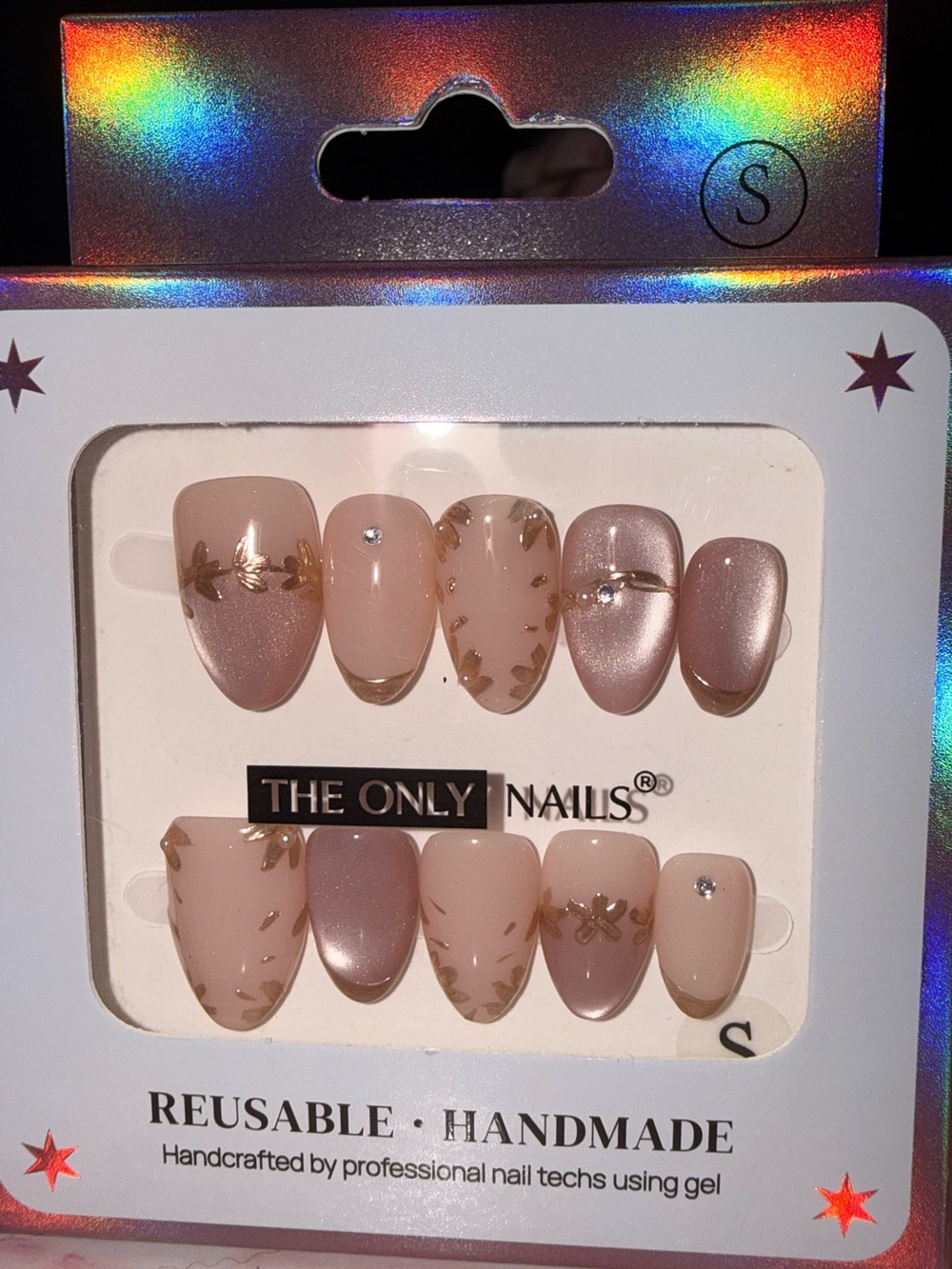 The Only Nails Reusable Handmade Nude Reflective Press-On Nail Set